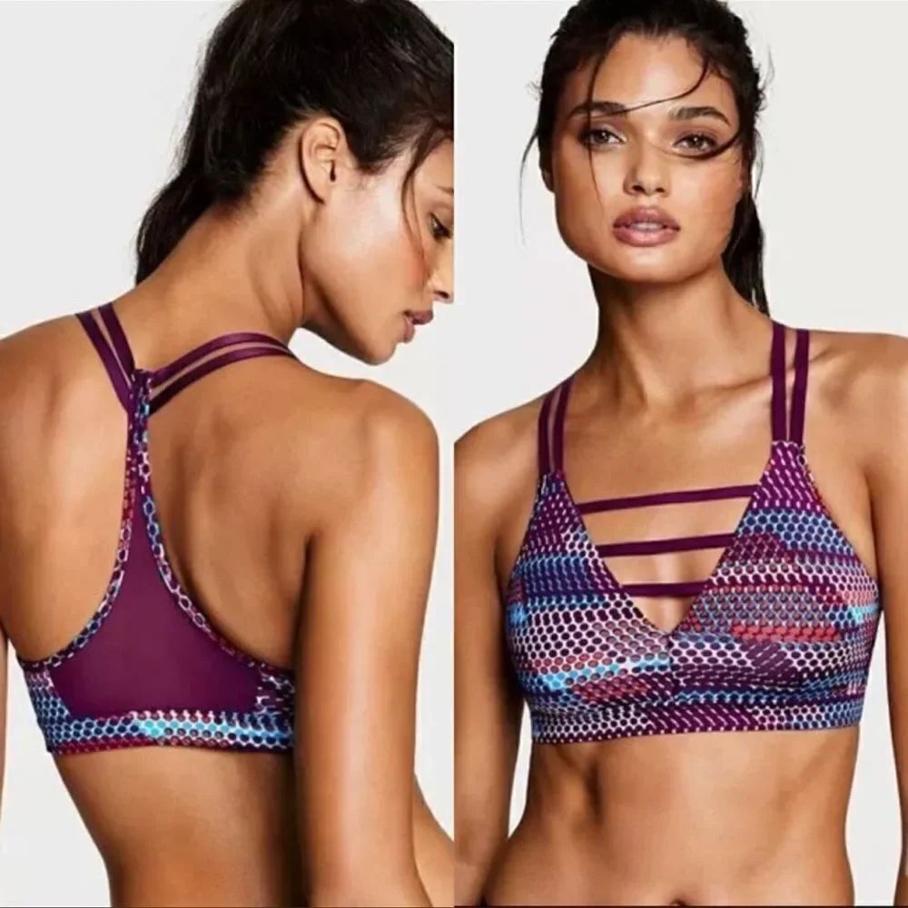 VSX Victoria’s Secret Lightly Padded Sports Bra multicolor dots
